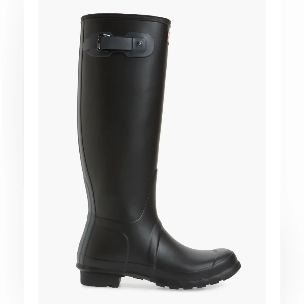 Hunter Original Women’s Slim Fit Tall Black Matte Rain Boots Sz 6 NEW